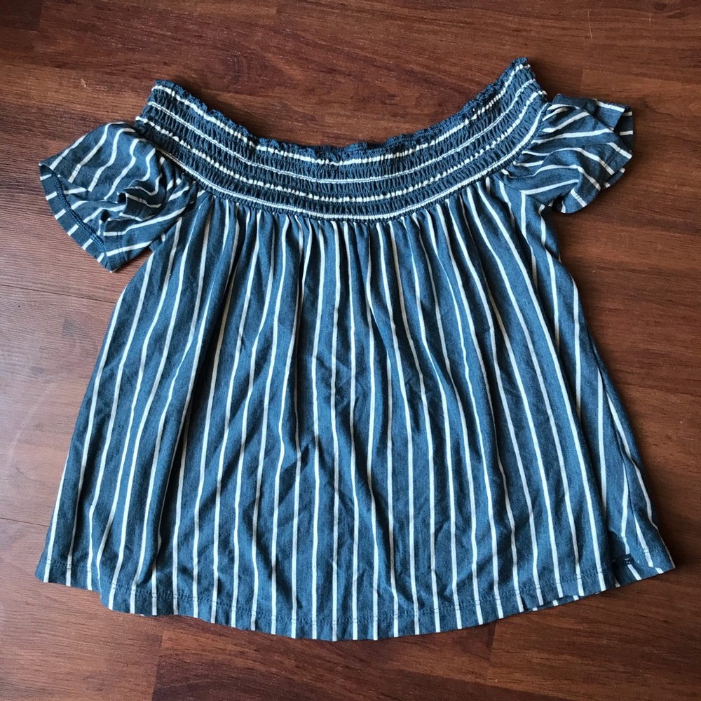 American Eagle Striped Off Shoulder Top XS